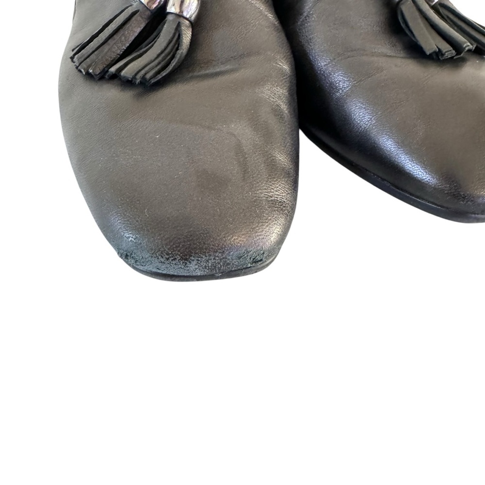 Aquatalia Black Leather Tassel Loafers Flats Women’s Size 8 Made in Italy - Picture 7 of 9